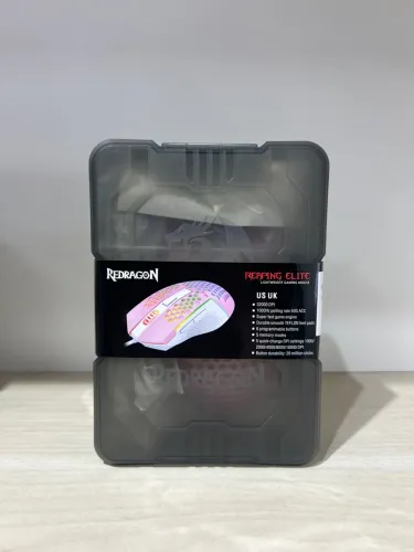 Mouse Gamer Redragon Reaping Elite - 32000 DPI - Rosa com Branco - Parcela sem Juros