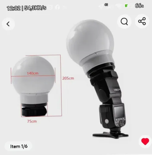 Bola difusora redonda para flasch