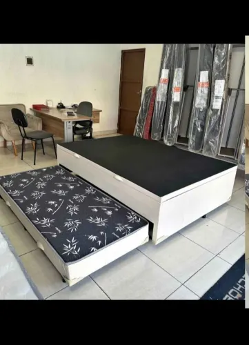 Cama Box casal com Cama Auxiliar solteiro