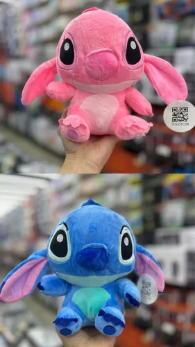 Urso Stitch e Angel de pelúcia (toca música)
