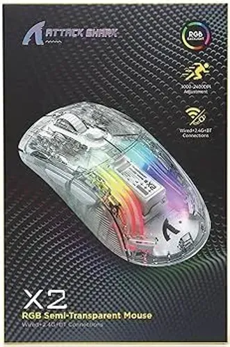 Mouse Gamer RGB Attack Shark X2