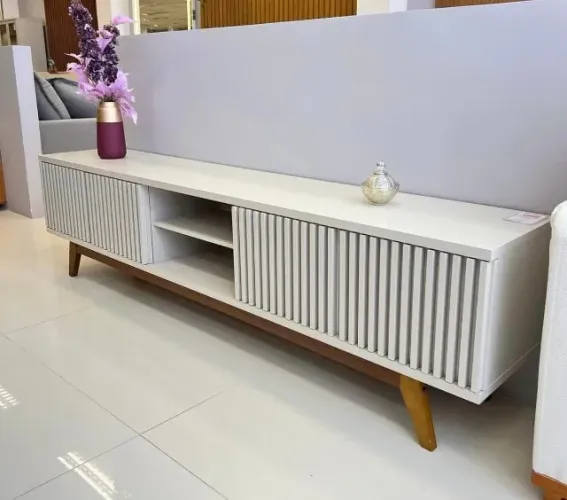 Rack Bancada Bariloche com Portas Ripadas 2,18 de Largura- Produto Novo Entrega Rápida