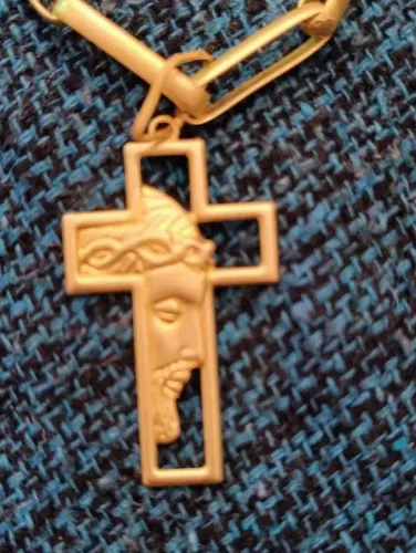Cordão de Moeda Antiga com Cruz - 