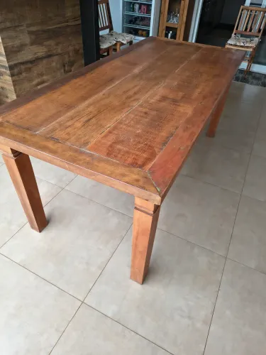 Mesa 8 lugares madeira demolição 