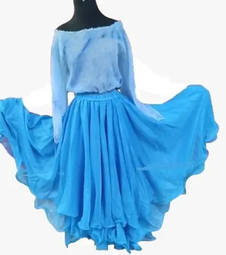 Saia Cigana Nova Blusa usada Azul Claro - Novo