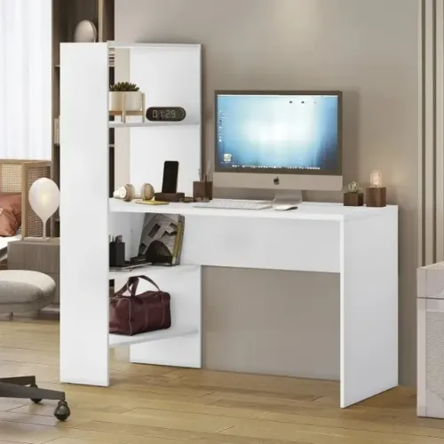 "Produtividade com Estilo: Mesa Office NT 2105 com Torre e Prateleiras Integradas"