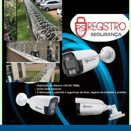 Câmera de segurança, CFTV, monitoramento, cerca elétrica, alarme , interfone 