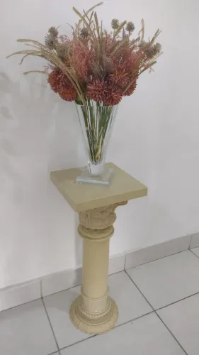 Coluna Vintage Antiga Italiana Resina Perolada para Vaso