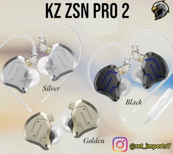 KZ ZSN Pro 2 Fones de Ouvido In-Ear com retorno de palco 3 opções de cores
