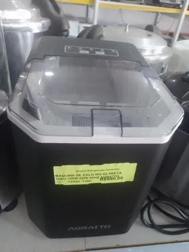 Máquina de Gelo Agratto MG-02 Preta 12kg 100W NOVA