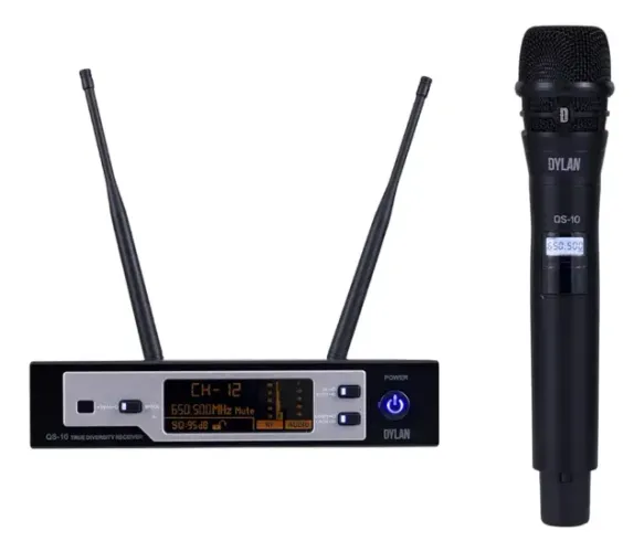 Microfone Sem Fio Dylan QS-10 Cor Preto