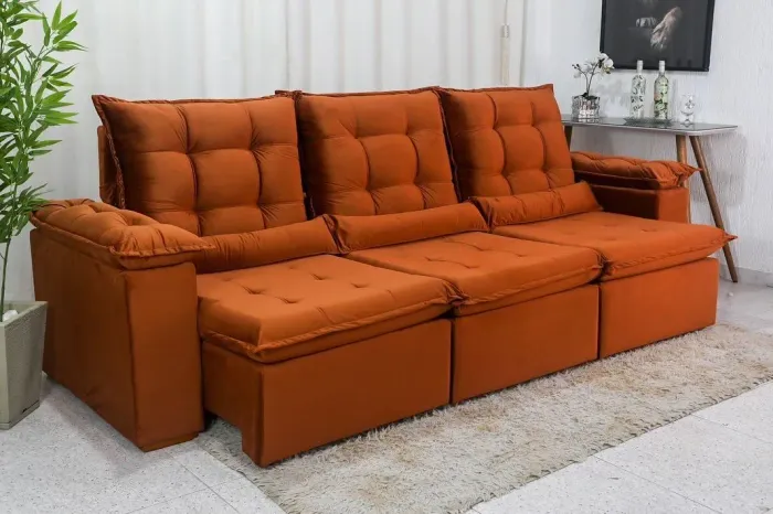 Sofá Retrátil e Reclinável 3 Lugares