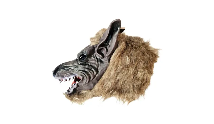 Mascara infantil de lobo, cobre cabeça inteira!