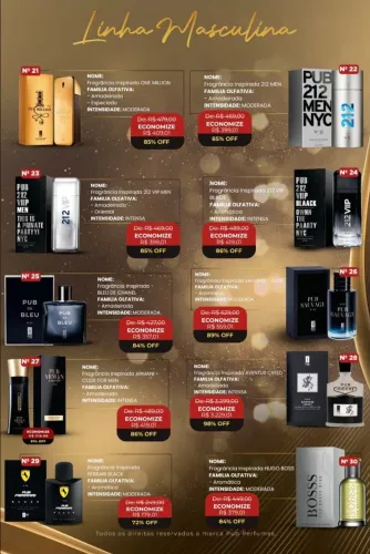 PUB Perfumes Masculinos Inspirados - Diversas Modelos 