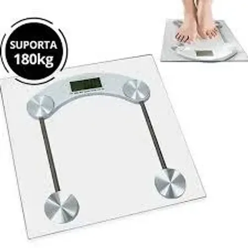 Balança Digital Vidro Temperado Banheiro Academias Até 180kg