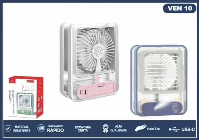 VENTILADOR DE MESA E UMIDIFICADOR PORTATIL