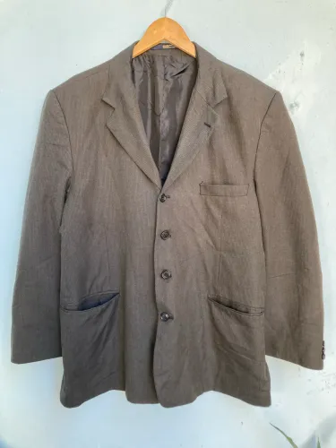 Terno Masculino Preto com Listras Pequenas, Tam GG