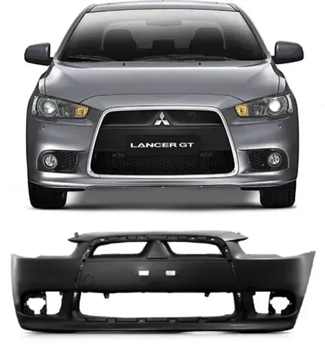 Parachoque Mitsubishi Lancer GT 2011 à 2019 - Furo Farol Auxiliar - Preto Liso - TYG