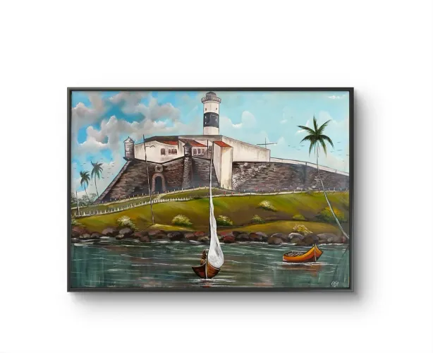 Quadro Pintura Farol da Barra - Decoração Artística