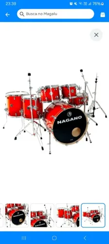 Bateria Nagano Concert Full Lacquer 22' 10' 12' 14' 16' 14'x6'5 + Ferragens NOVA. Tooop!