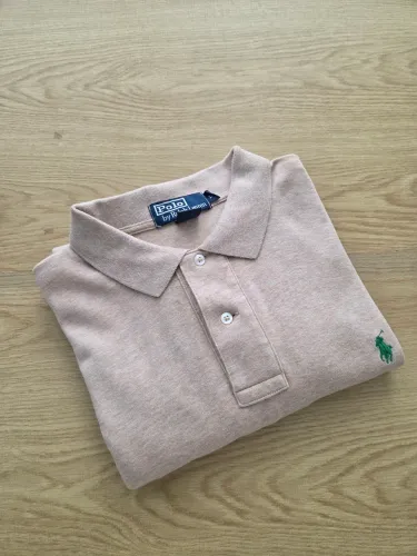 camisa polo ralph lauren bege g