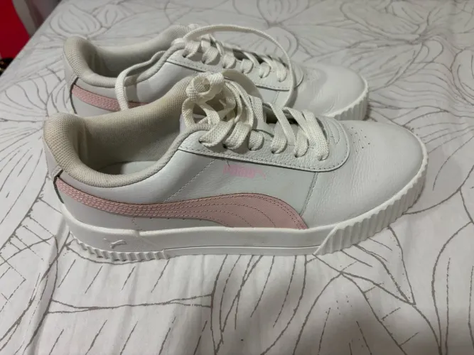 tênis puma branco e rosa