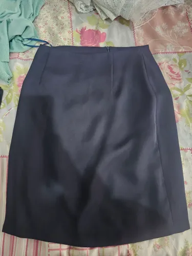 Saia midi lisa azul marinho Gorcegous M