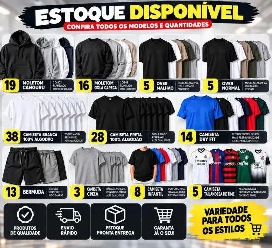 Lote de roupas para loja
