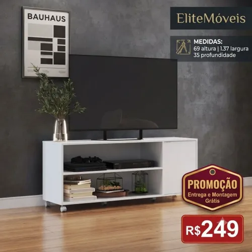 Rack de TV suporta até 50 polegadas leia
