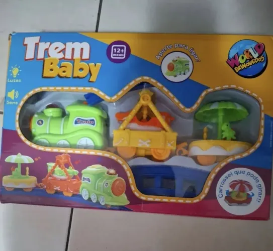 brinquedo trem baby com som e luz