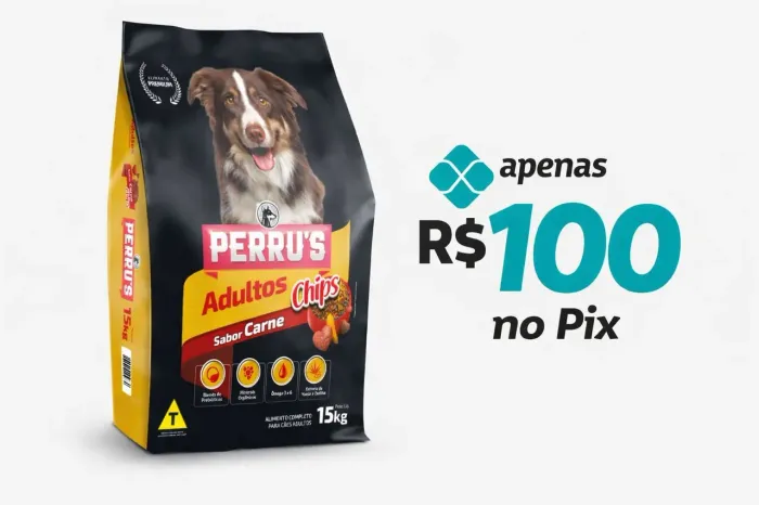 Ração Cães 15kg adulto Premium Chips Perrus