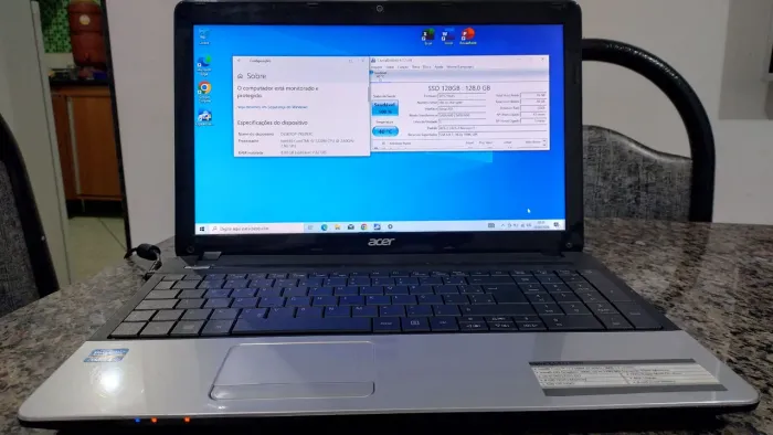 Notebook Acer i5 3320m 2.6 ghz a 3.2 turbo c Ssd 128 com 8gb ( super conservado) tela 15.6