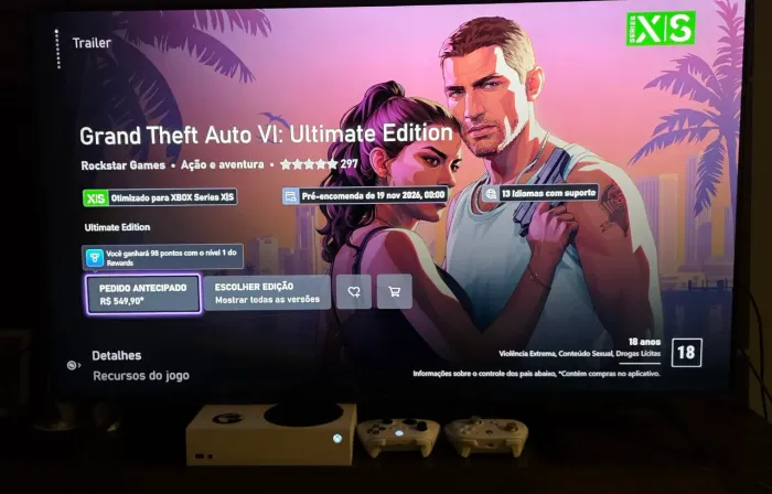 Xbox series S seminovo.
