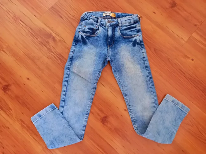 Calça jeans infantil com elastano, ajustável na cintura - tamanho 12