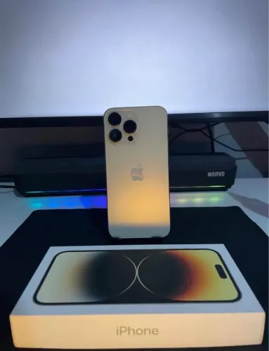 IPHONE 14 PRO MAX GOLD 128 GB SEMINOVO/ GARANTIA DE 3 MESES/ ACEITAMOS CARTÃO
