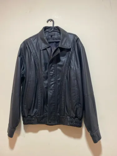 Jaqueta masculina de couro legítimo 46