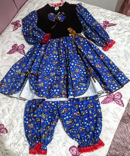 Vestido de festa junina serve para menina de 5 a 7 anos