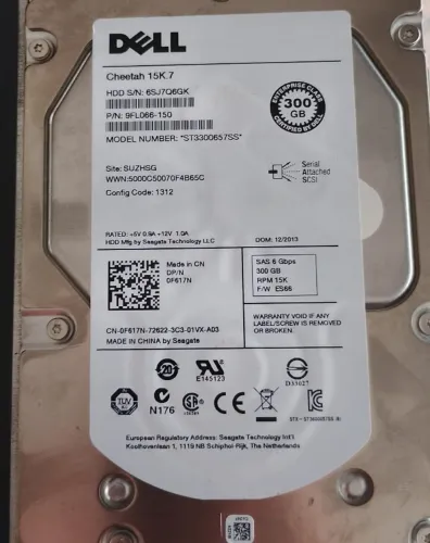 HD Dell 300gb SAS pn: 0f617n