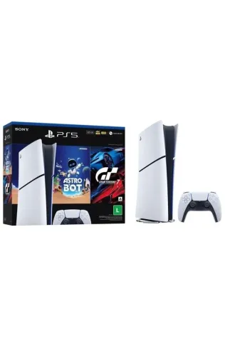 Console Playstation® 5 Slim Digital - Pacote Astro Bot E Gran Turismo 7 - Branco (Usado)