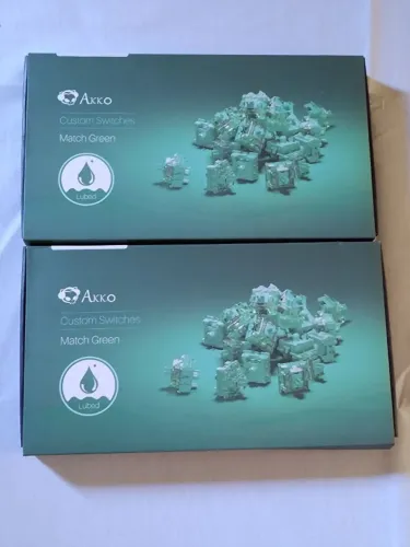 2x Kit Com 45 Unidades Switch Para Teclado Mecânico Akko CS Matcha Green LUBED - (NOVOS)