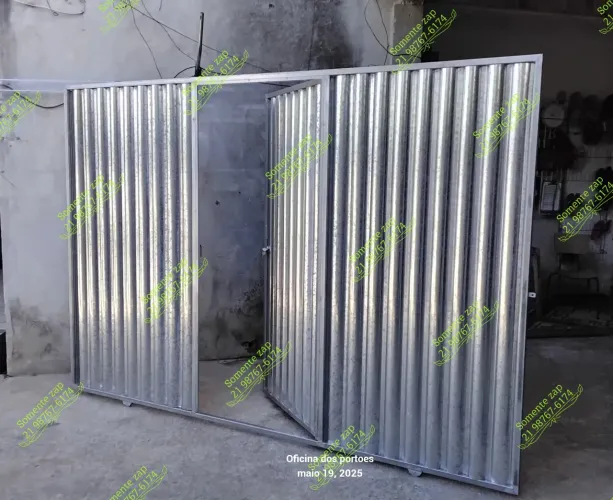 Portao garagem galvanizado 2,10 X 3,00 completo com entrega grátis