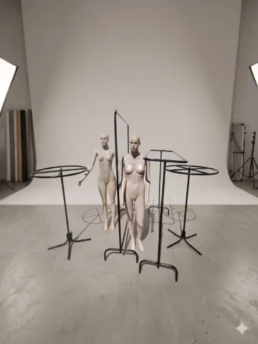 Kit para Loja de Roupas: 2 Manequins + 4 Araras de Chão (Leia a descrição)