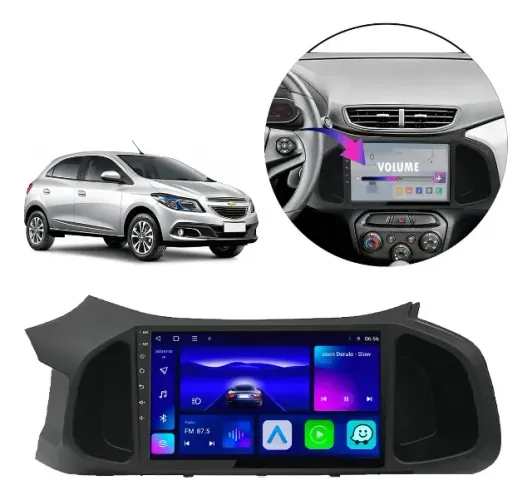 Central Mulimídia Onix Prisma Android 9 Polegadas Carplay Gps Tv On Youtube na Canal Som