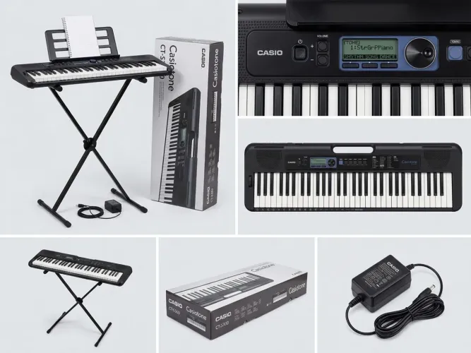 Teclado Casio CT-S300 Completo (Com Caixa, Fonte, Suporte X e Porta-Partitura)