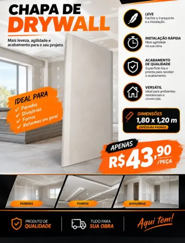 Chapa de Drywall - $43,90