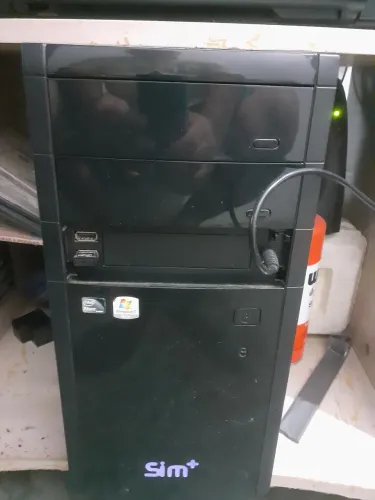 CPU completa com teclado, mouse, monitor, impressora hp