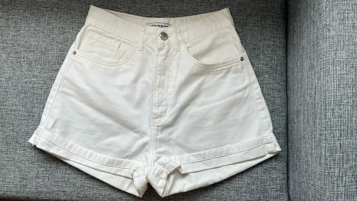Short branco jeans Lança Perfume 34