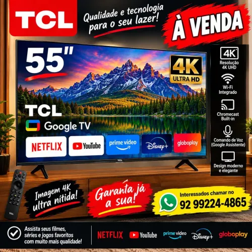 Vende se uma televisão de 55 polegada ,4k smart, ela ainda tem a caixa .