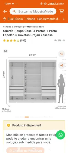Guarda roupa grande porta de correr e espelho