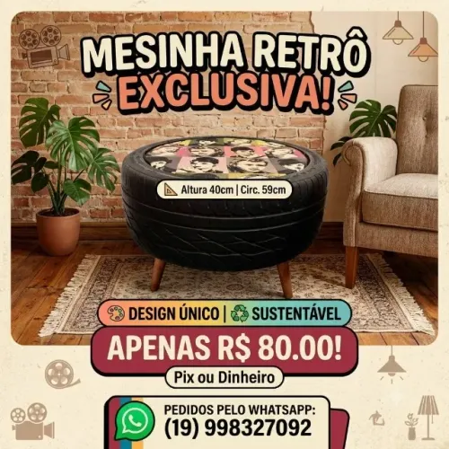 Decoração Retrô & Sustentável para sua Casa! ? ?Olha que charme essa Mesinha Lateral 